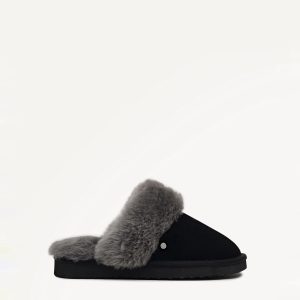 maple lane premium comfort – shearling lined cuff mule