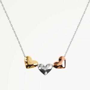 love lane premium – stylish dual tone heart necklace